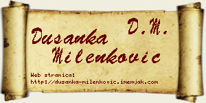 Dušanka Milenković vizit kartica